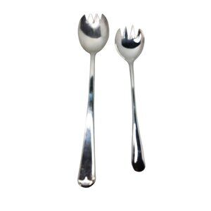 Vintage Sheffield England Silver Plated Salad Fork & Spoon Set